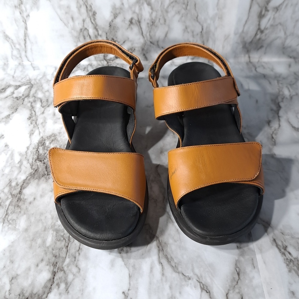Wolky Women's Open Toe Comfortable Sandals‎ Genuine Leather Chestnut/Brown 42 - Picture 3 of 15